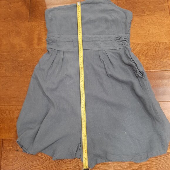 Vintage linen asymmetrical strap quiet luxury romper - Picture 11 of 11